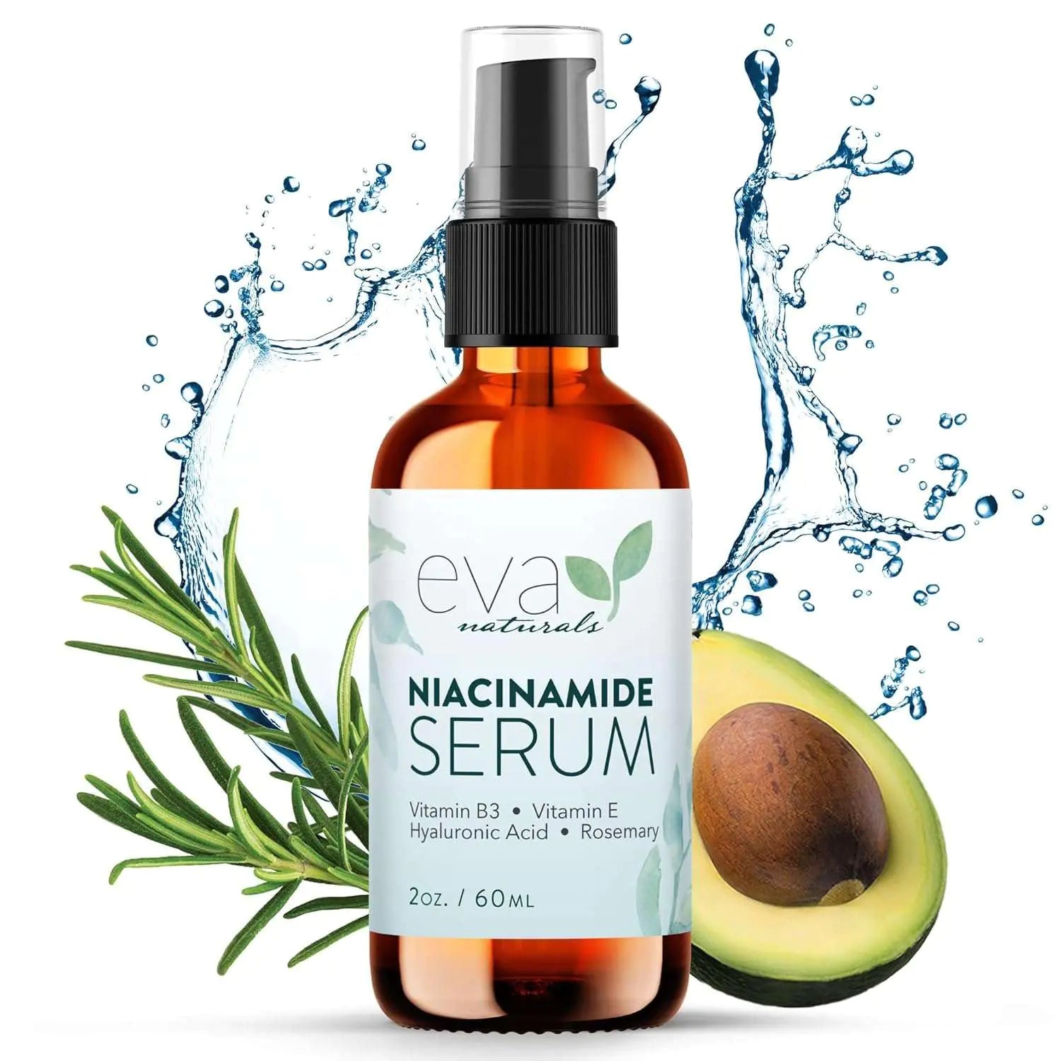 Niacinamide Serum for Face Firming Moisturizer Serum with Niacinamide Vitamin B3 + Hyaluronic Acid - Pore Minimizer Restores Elasticity Reduces Blemishes Discoloration Serum (2oz)